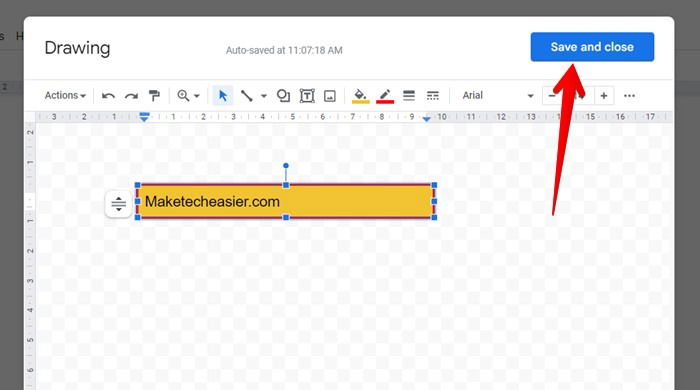 Сохранить и закрыть в Рисунке
