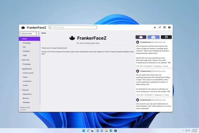 Как установить FrankerFaceZ в Firefox