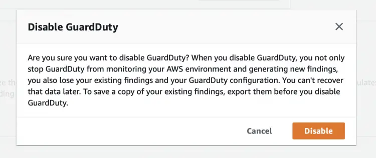 Подтверждение отключения
