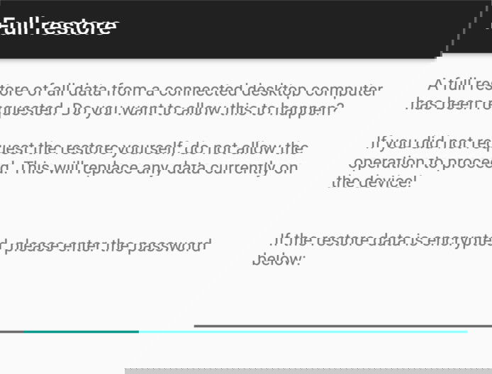Экран восстановления данных на Android с кнопкой «Restore my data»