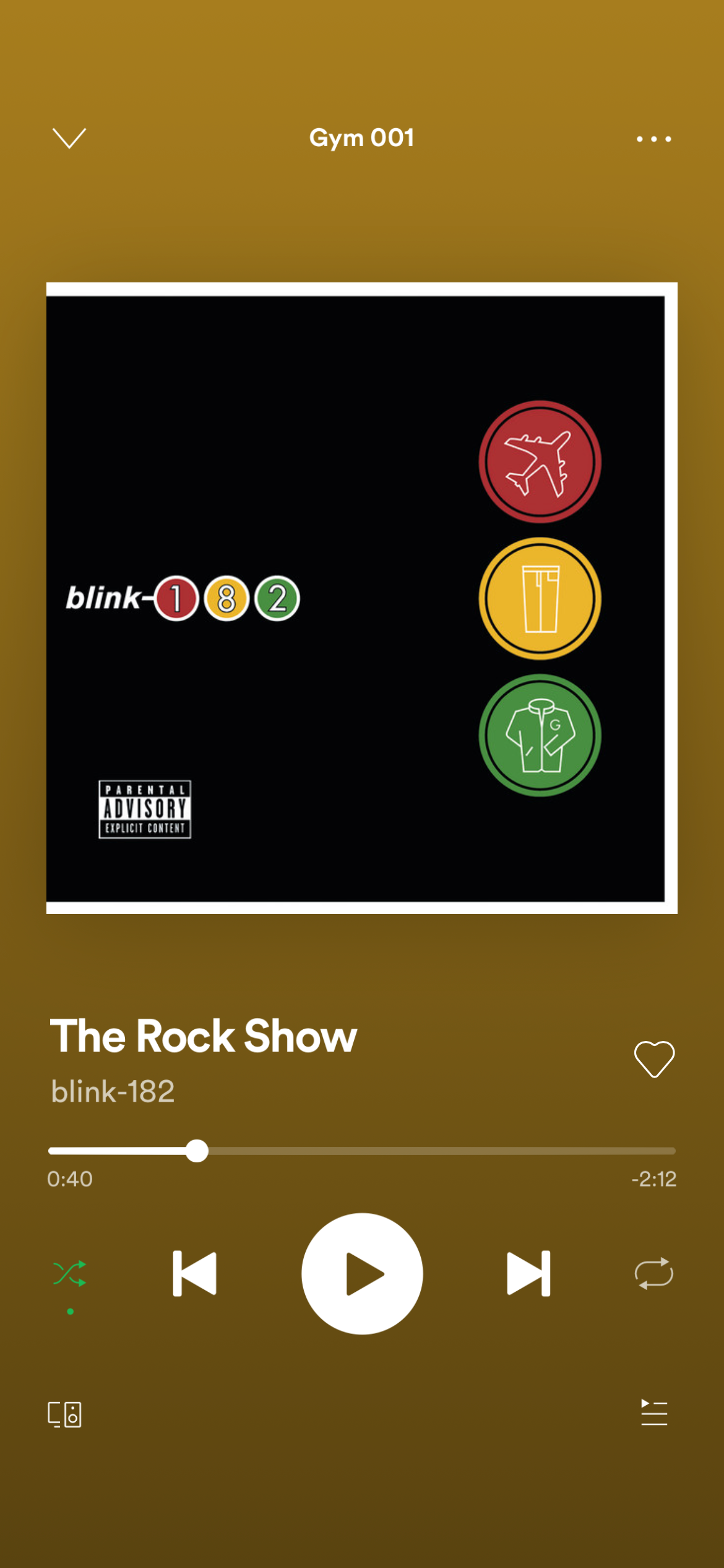 Экран с воспроизведением в приложении Spotify