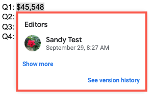 Имя редактора, дата и время изменения
