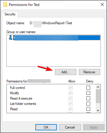 Окно добавления пользователя или группы