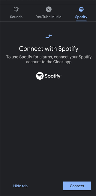Spotify подключение к приложению Clock
