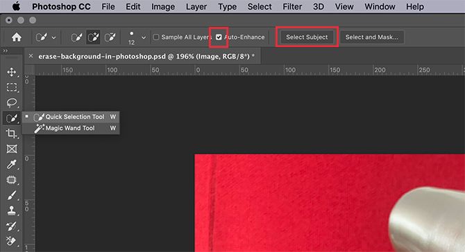 Select Subject With Quick Selection Tool