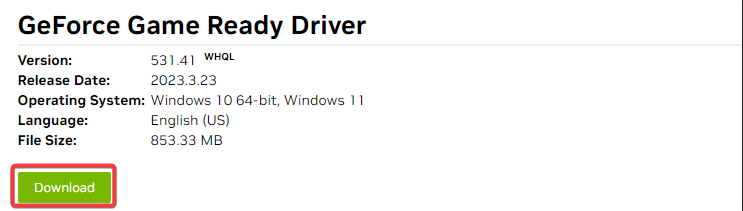 Запуск установщика драйвера NVIDIA