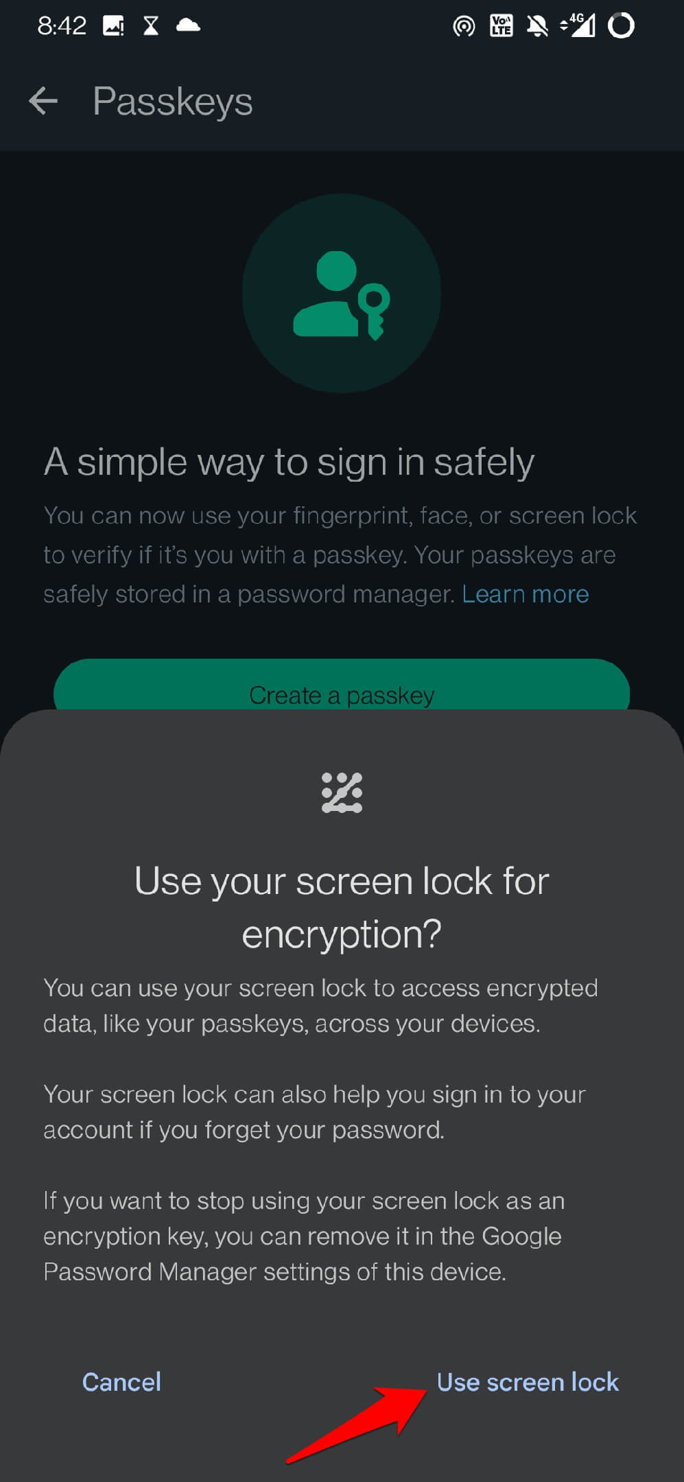 Usar bloqueo de pantalla para cifrado en WhatsApp