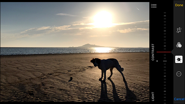 Регулировка яркости и контраста в редакторе на телефоне