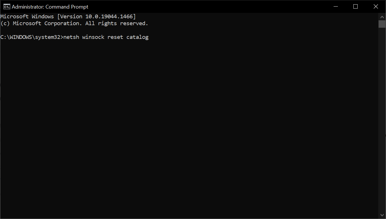 Сброс Winsock в командной строке