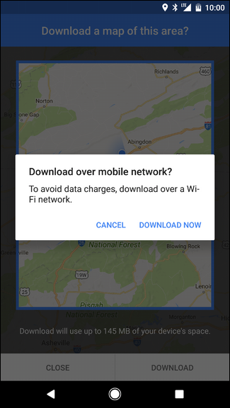 Нажмите кнопку «Скачать» для сохранения офлайн‑карты