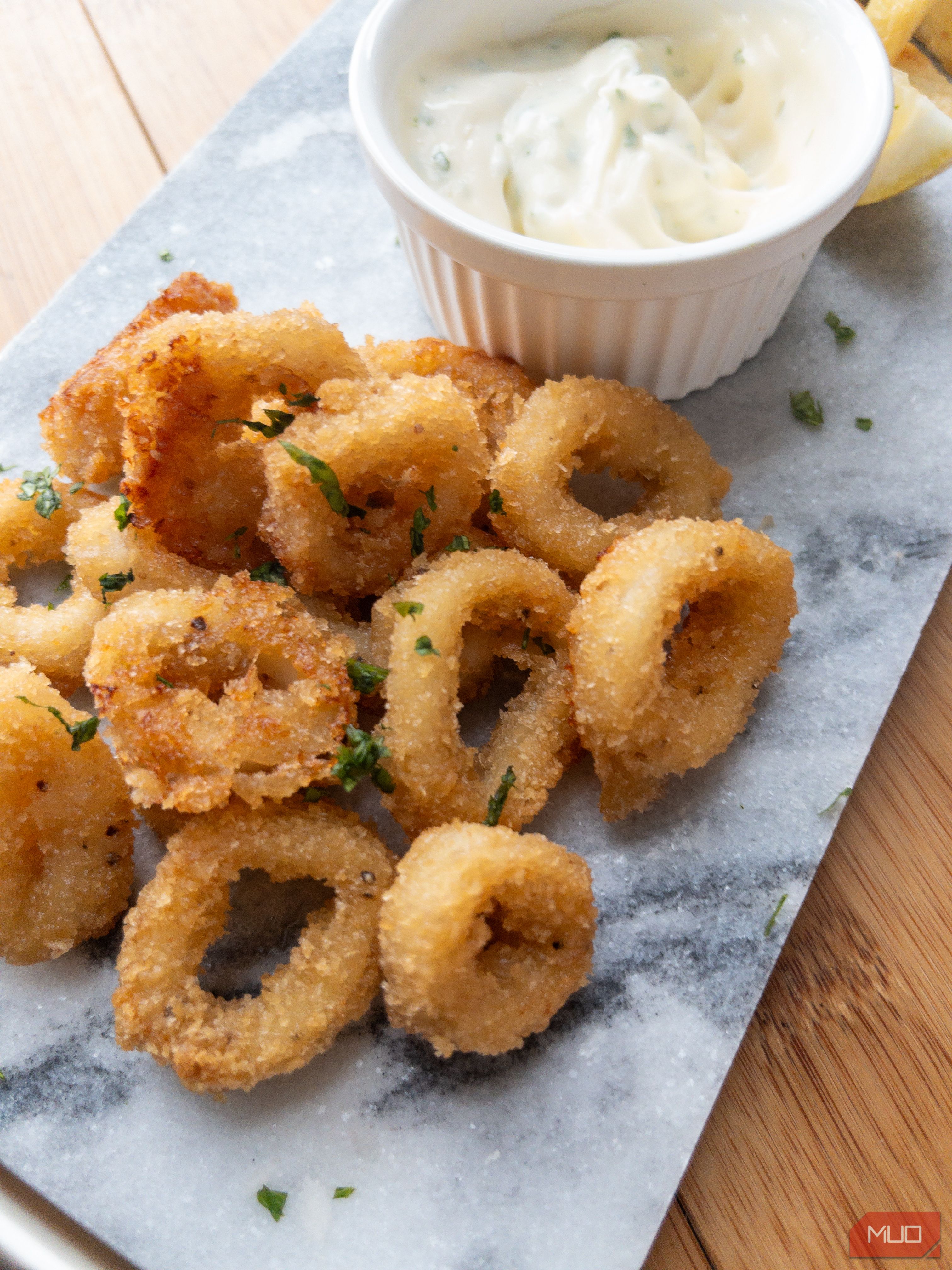 Кольца кальмара на тёмном фоне