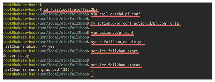 Fail2ban запущен на FreeBSD