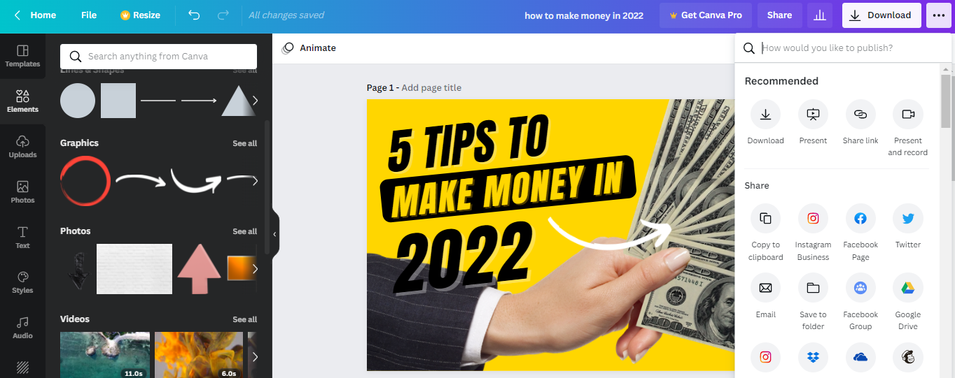 Загрузка готовой миниатюры из Canva