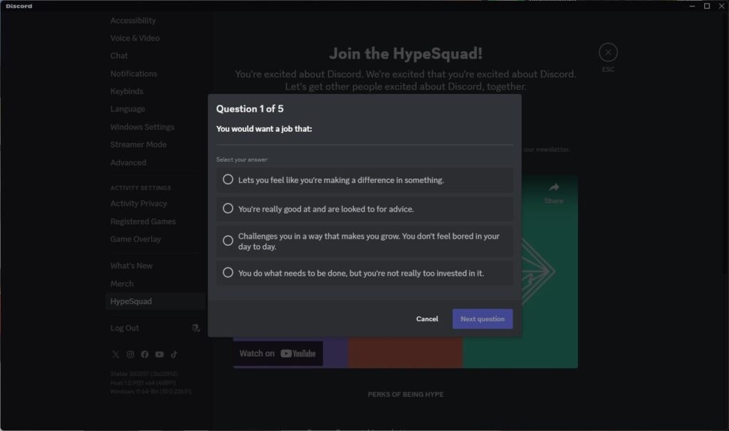HypeSquad Quiz Discord