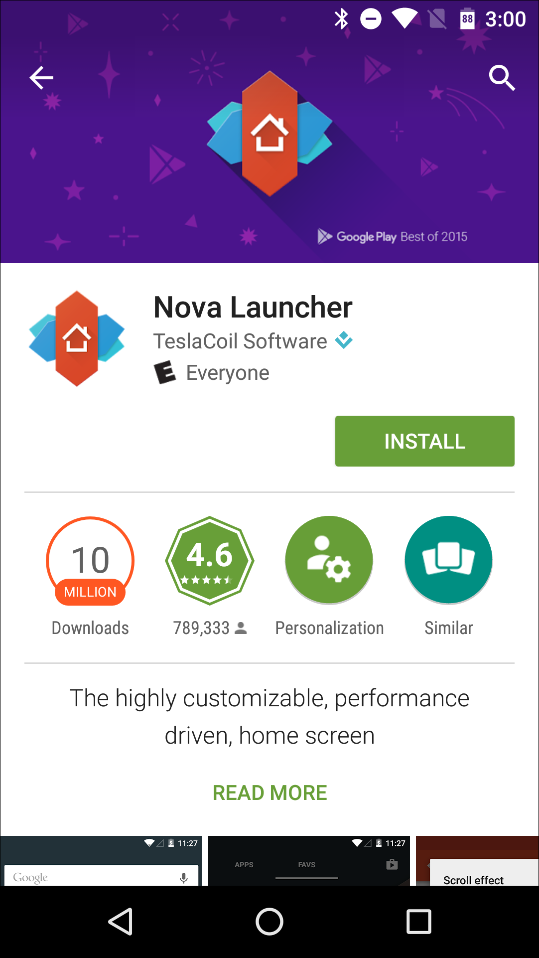 Процесс установки из Google Play