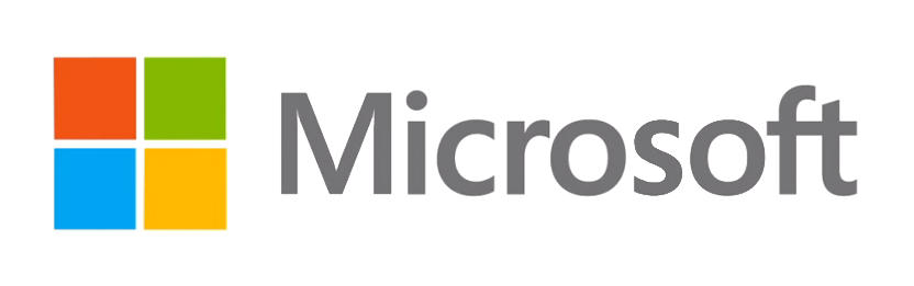 Настоящий прозрачный логотип Microsoft на прозрачном фоне