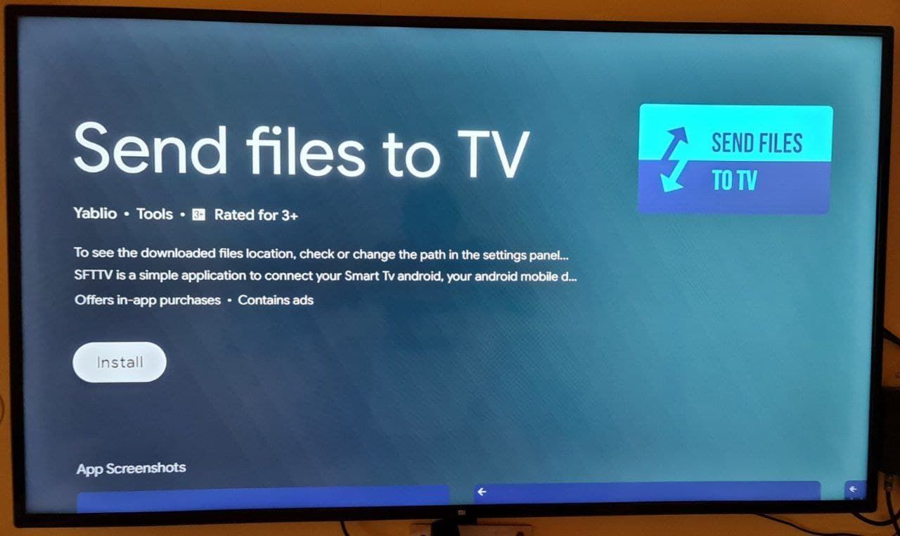 Приложение Send Files to TV на Android‑TV и смартфоне