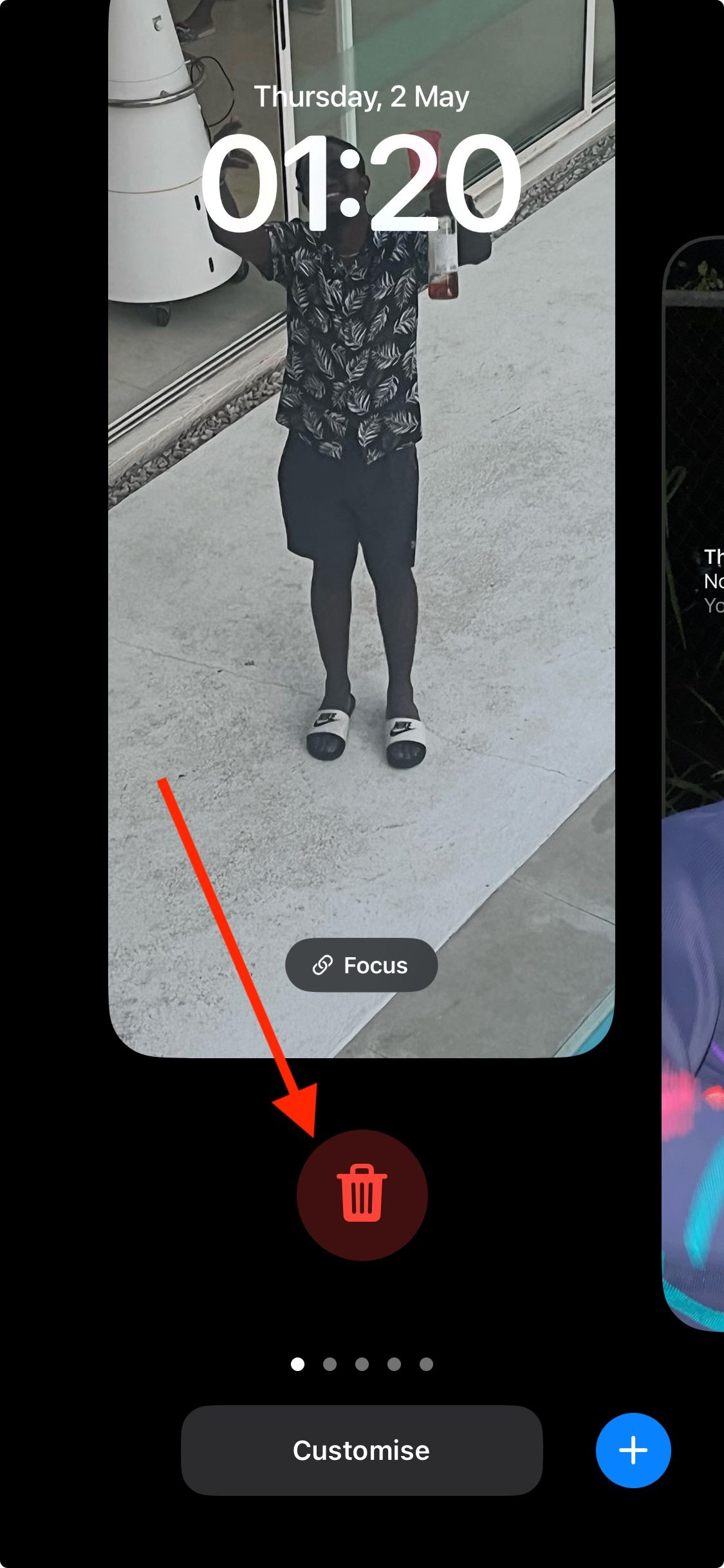 Удаление экрана блокировки на iPhone (свайп и значок корзины)