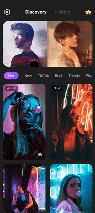 Выбор шаблона в MiraCut