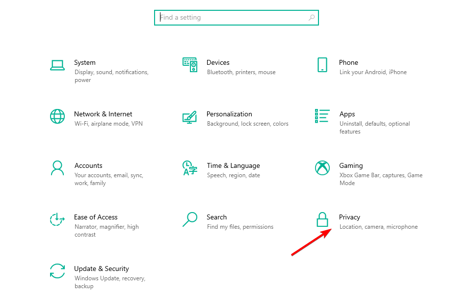 Параметры Конфиденциальность в Windows 10