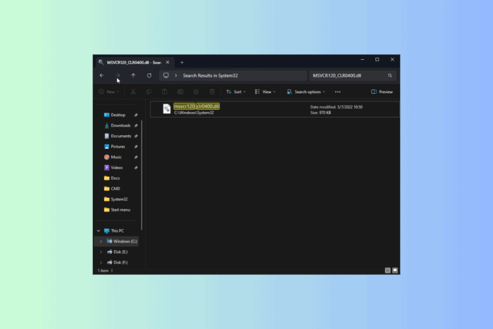 Исправить MSVCR120_CLR0400.DLL — руководство