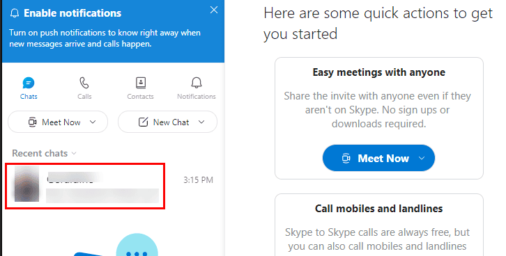 Контекстное меню чата в Skype с опцией 'Архивировать разговор'