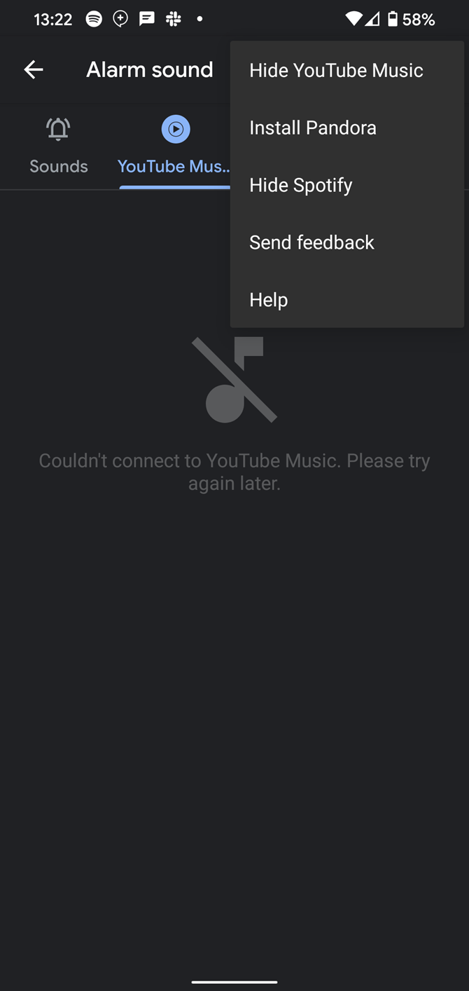 Показ списка поддерживаемых сервисов в приложении Часы