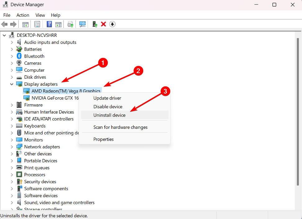 Uninstall AMD driver