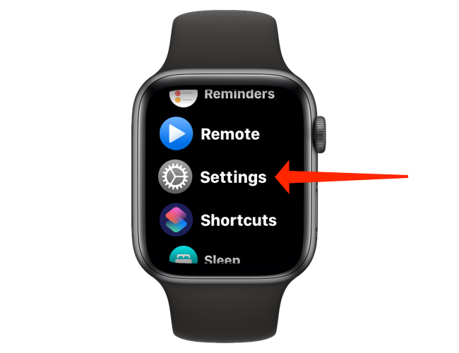 Откройте «Настройки» на Apple Watch.