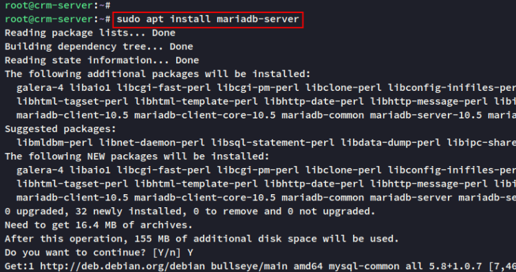 Установка MariaDB
