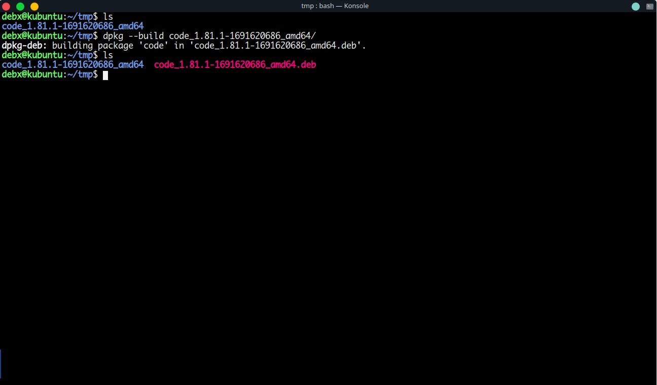 Сборка изменённого пакета
