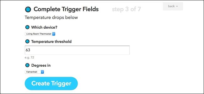 Выбор пороговой температуры и единиц измерения