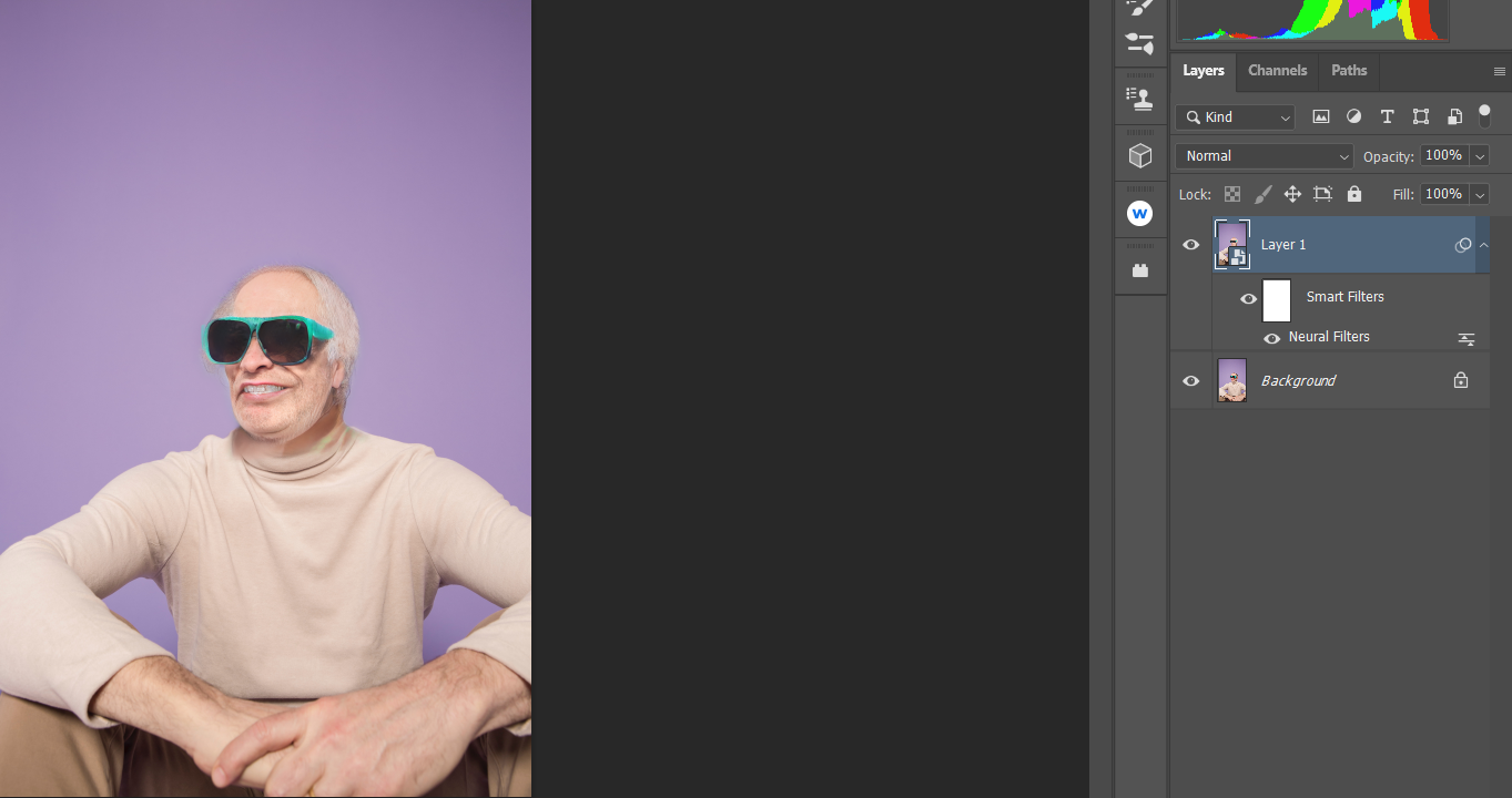 Результат после применения нейронного фильтра: забавное лицо