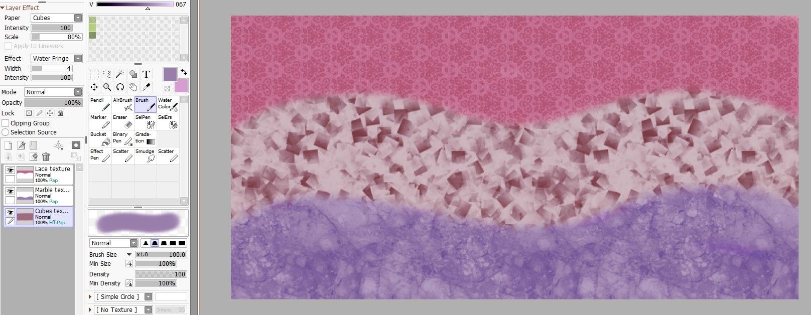 Painttool sai layers with different textures