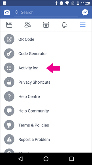 экран Журнал активности в Android