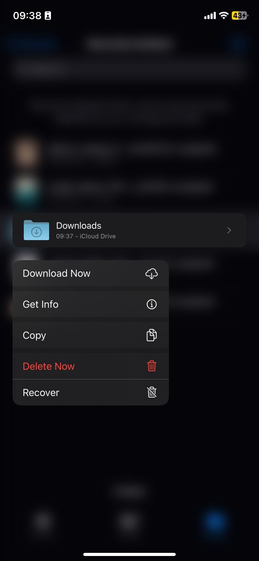 Восстановление удалённого файла из iCloud Drive на iOS