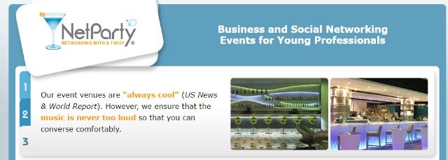 Афиша сетевого мероприятия NetParty: люди в деловой беседе на ивенте