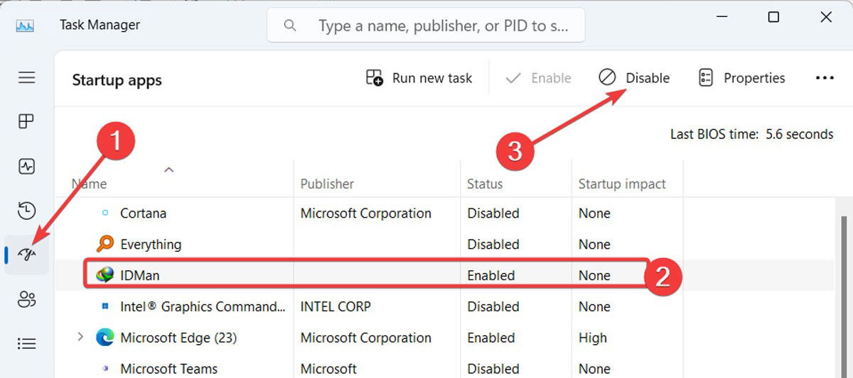 Отключение программ автозагрузки в Диспетчере задач