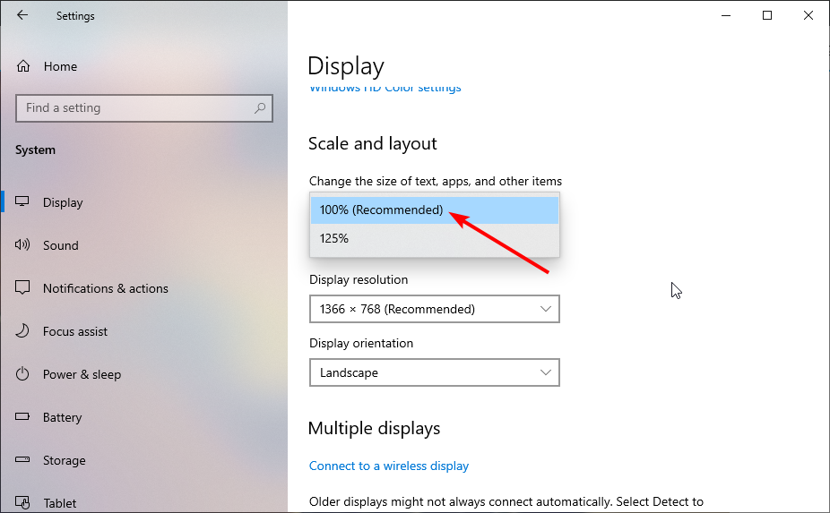 рекомендованный масштаб