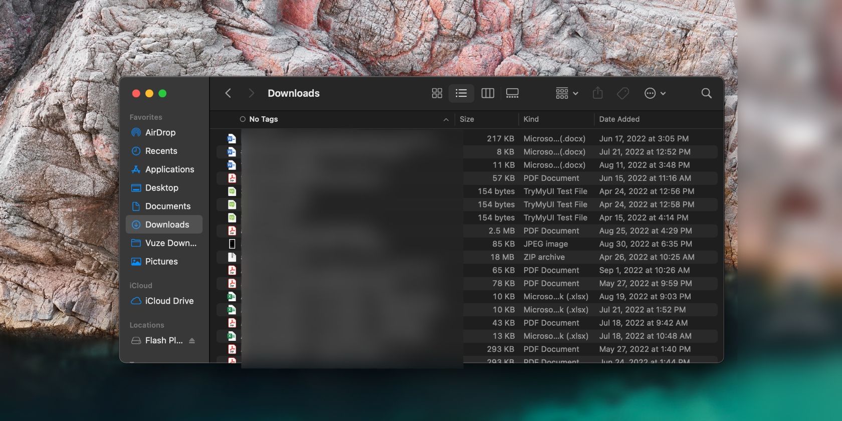 файлы на Mac, отсортированные по меткам