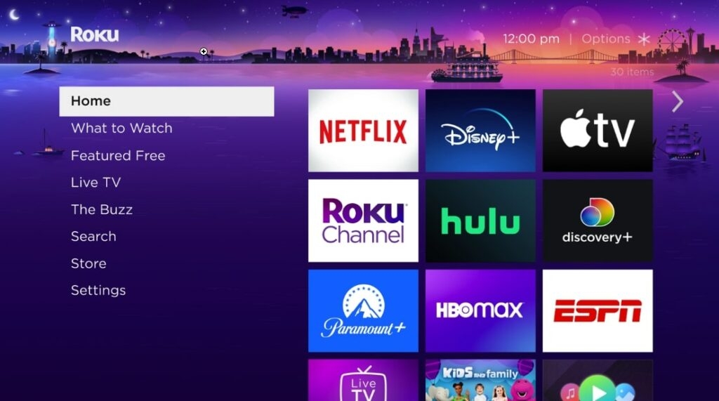 Roku-как смотреть спорт — на экране матч