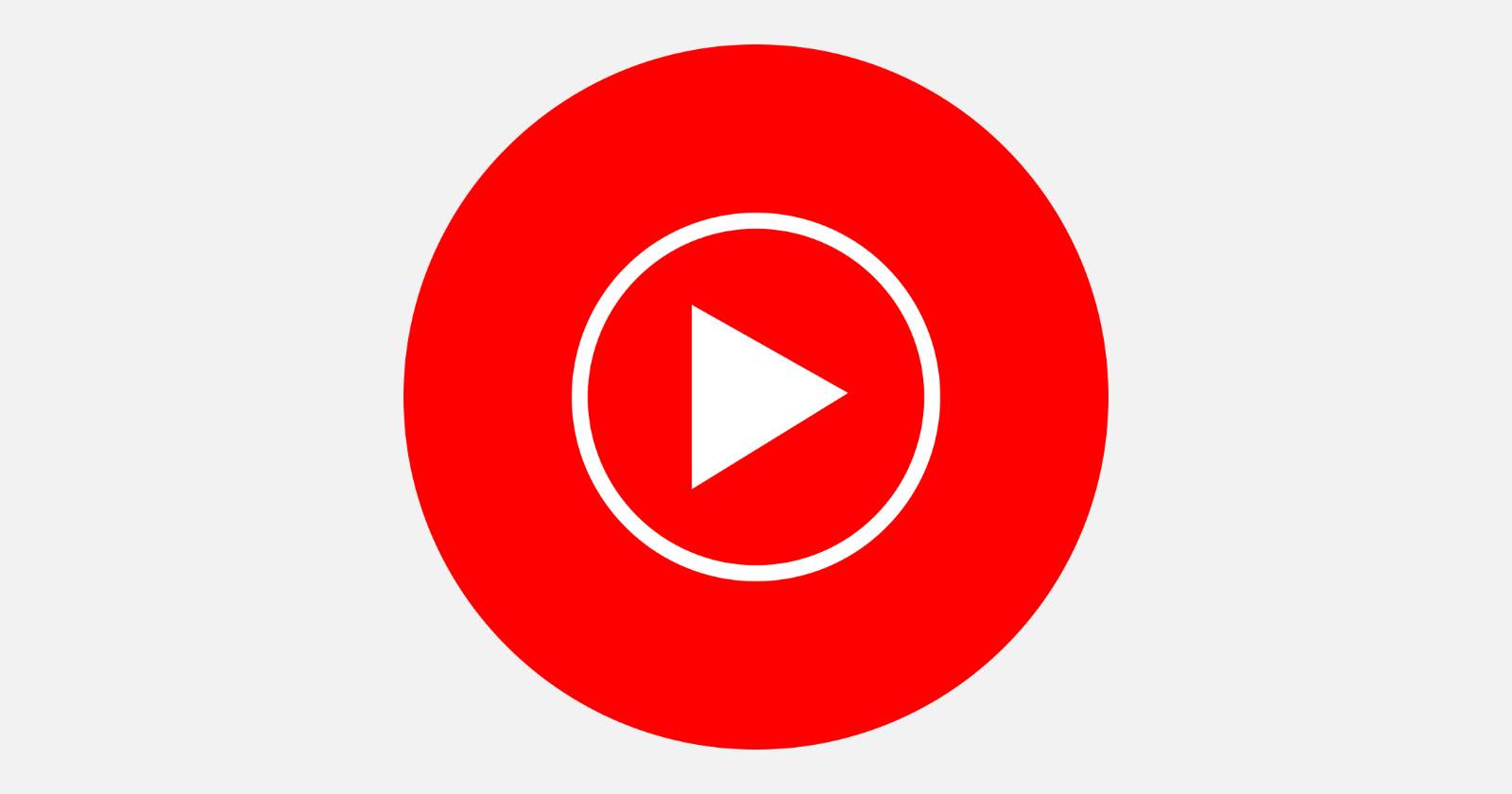 YouTube Music logo on gray background