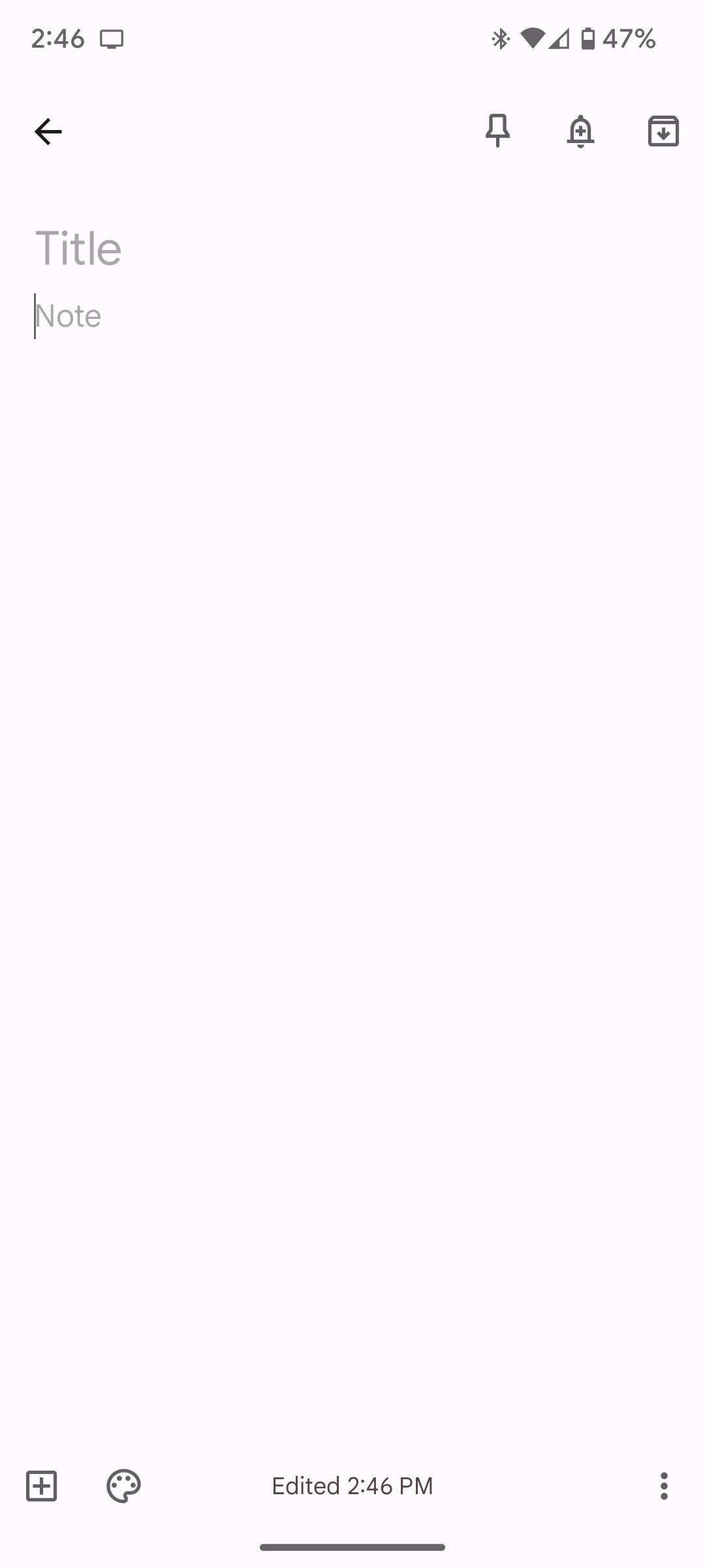 Пустая заметка в Google Keep