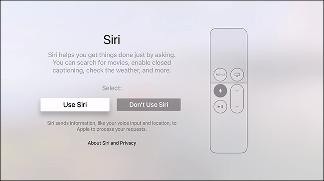 Экран с переключателем Siri и параметрами экрана