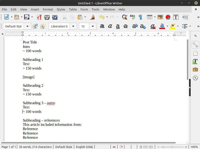 Libreoffice Writer Autotext Document Structure