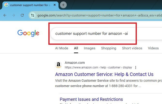 Desactivar búsqueda con IA en Google.