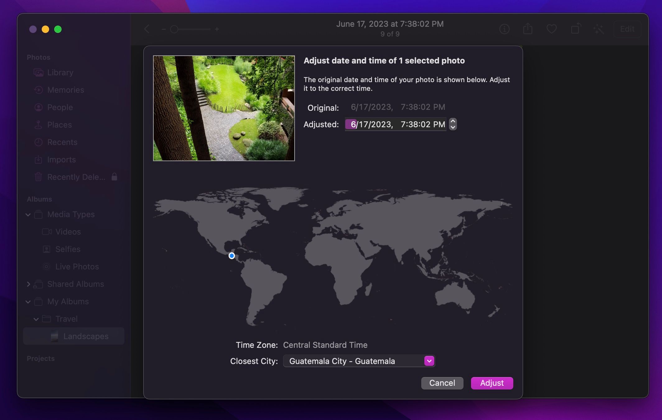 Изменение даты и времени фото на Mac