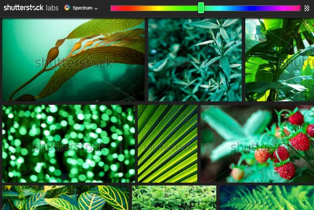 Пример работы Spectrum: выбор диапазона спектра для поиска изображений по доминирующему цвету