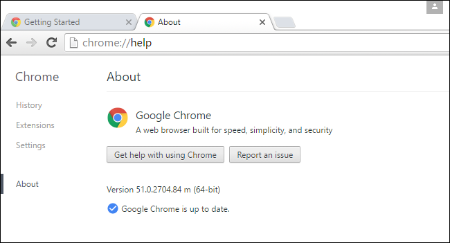Страница обновлений и информация об автоматическом обновлении Chrome