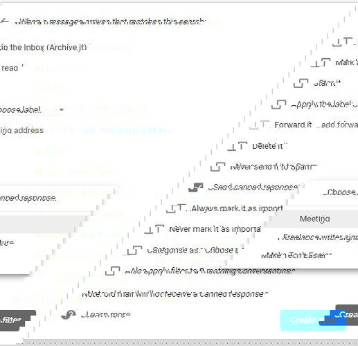 Выбор шаблона для отправки по фильтру